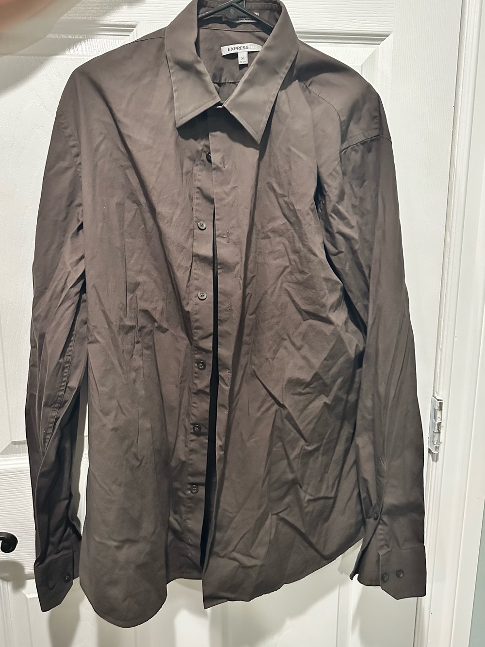Express Men’s Brown Long-Sleeve Dress Shirt size XL